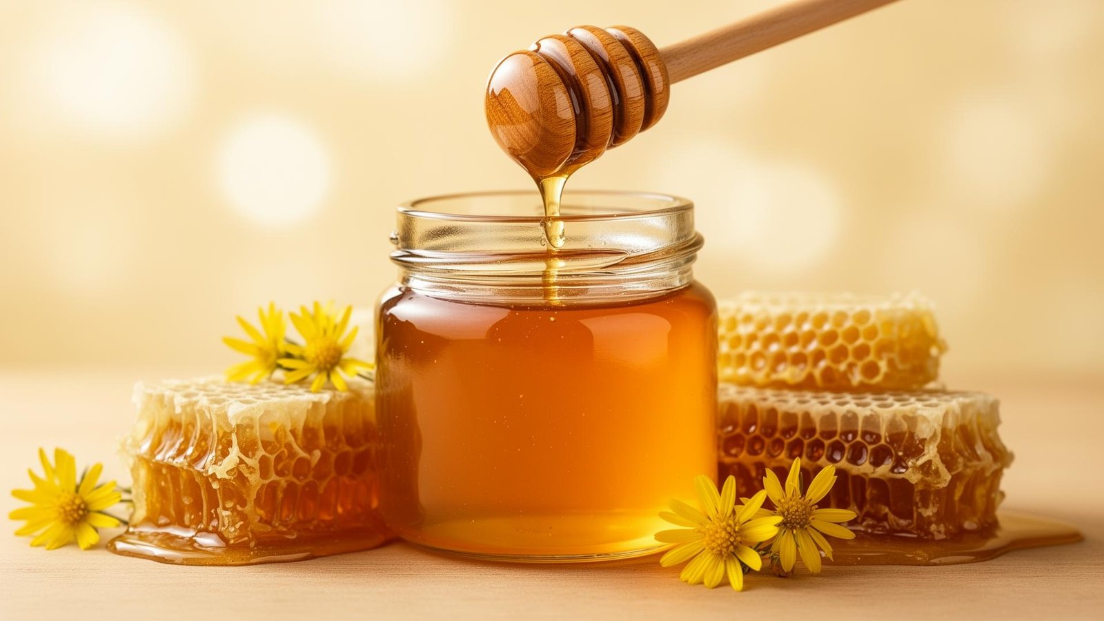 جرة عسل طبيعي مع شمع العسل